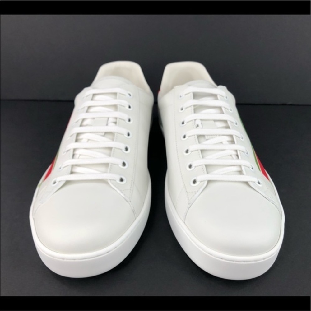 Gucci Ace Interlocking G Logo GG Leather Sneakers Size 35 - Picture 4 of 14